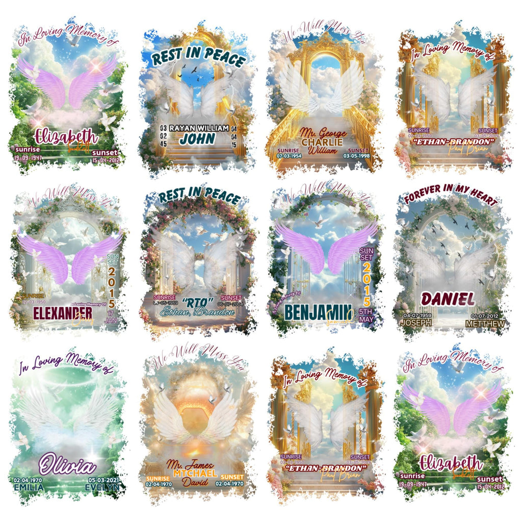 10 Rest In Peace Memorial T Shirt Editable Templates, In Loving Memory Templates, Memorial Canva Template, Digital Download - Editable Memorial Canva Template