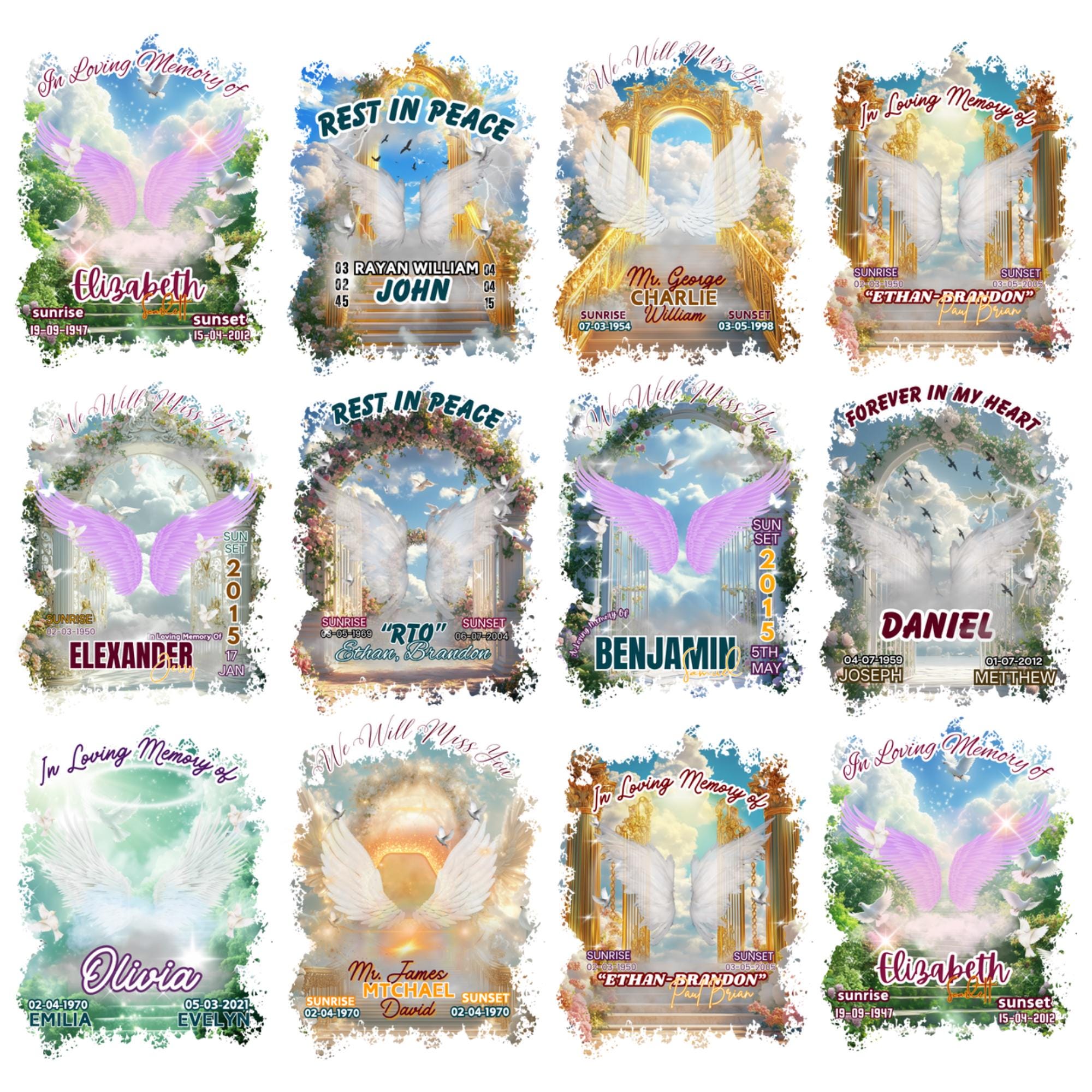 10 Rest In Peace Memorial T Shirt Editable Templates, In Loving Memory Templates, Memorial Canva Template, Digital Download - Editable Memorial Canva Template