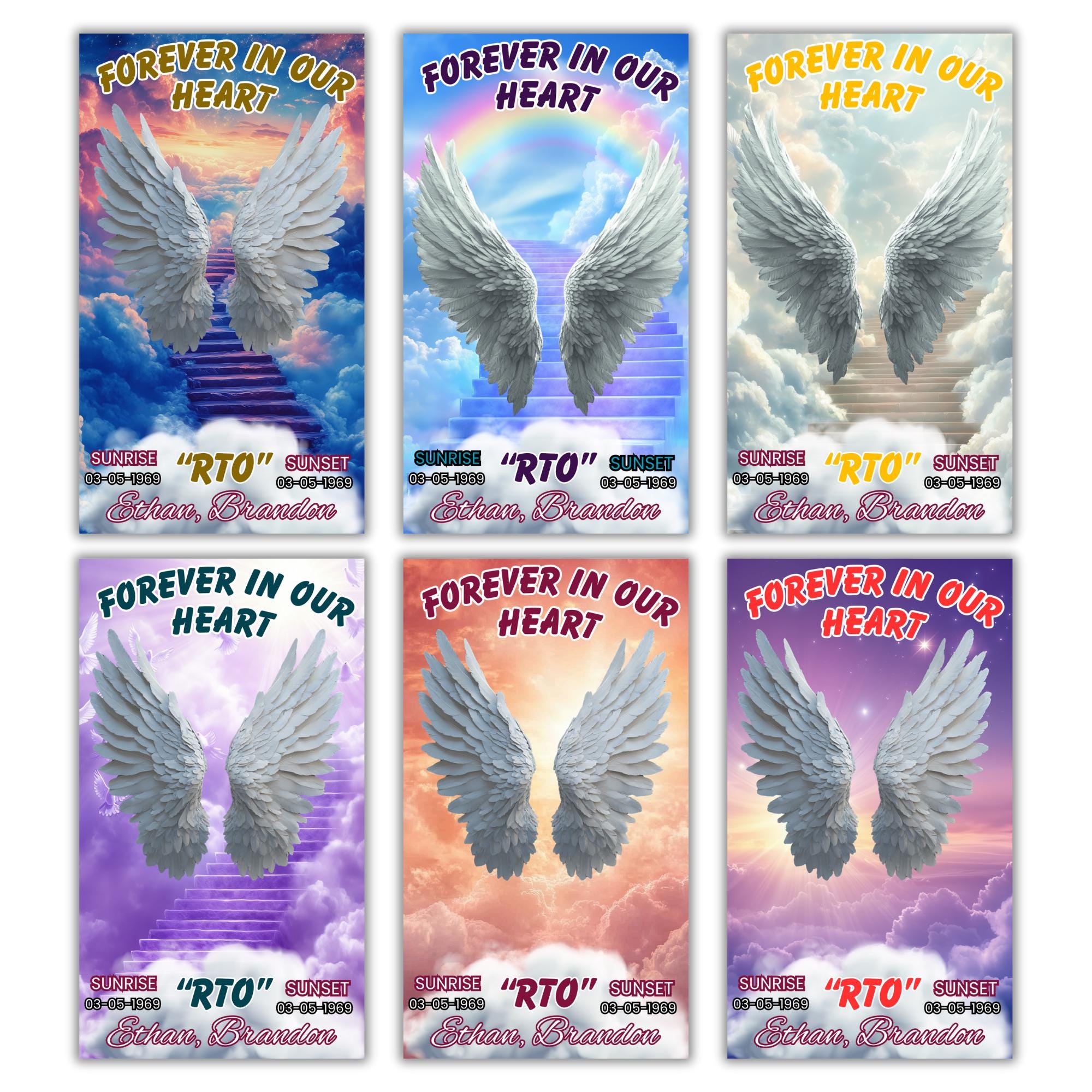 20 Forever In Our Heart Editable Templates, Memorial Canva Template, Rest In Peace Design, In Loving Memory Template, Instant Download - Editable Memorial Canva Template