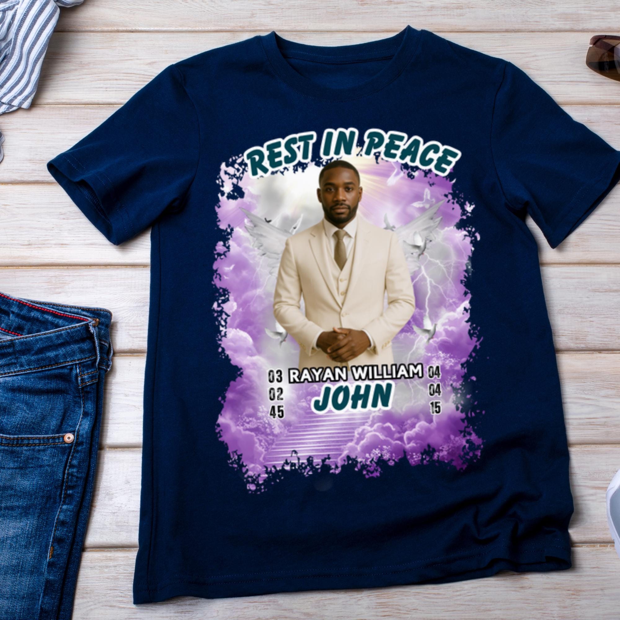 10 In Loving Memory T Shirt Canva Editable Templates, Memorial Canva Template, Rest In Peace Memorial, Celebration Of Life, Digital Download - Editable Memorial Canva Template