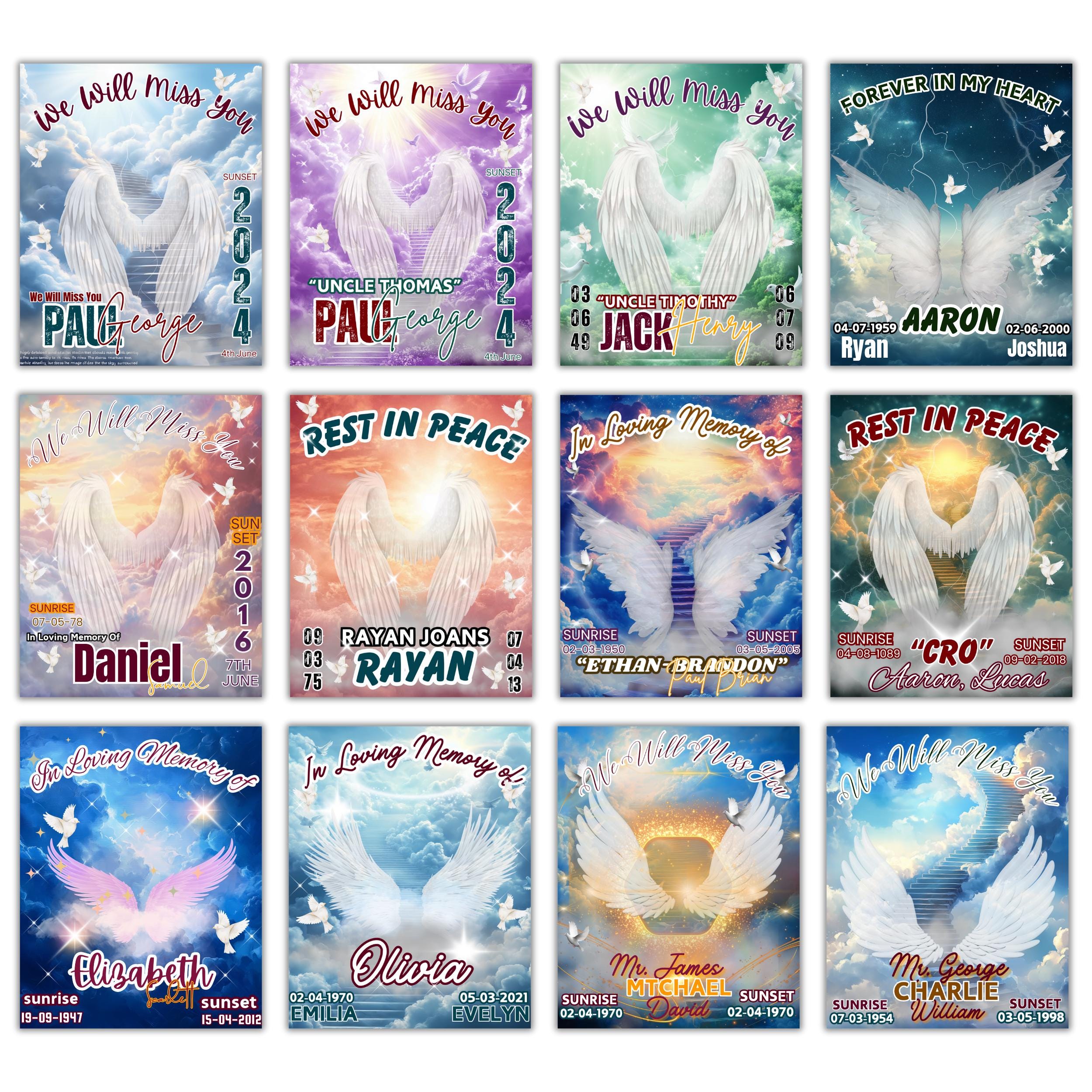 20 Forever In Our Heart Editable Templates, Memorial Canva Template, Rest In Peace Design, In Loving Memory Template, We Will Miss You - Editable Memorial Canva Template
