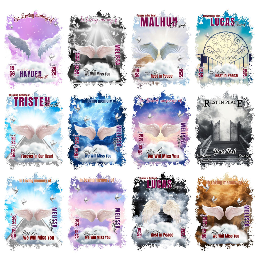 10 In Loving Memory T Shirt Canva Editable Templates, Memorial Canva Template, Rest In Peace Memorial, Forever In Our Heart Canva Template - Editable Memorial Canva Template