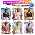 10 Forever In Our Heart Memorial T Shirt Editable Templates, In Loving Memory Templates, Memorial Canva Template, Digital Download - Editable Memorial Canva Template