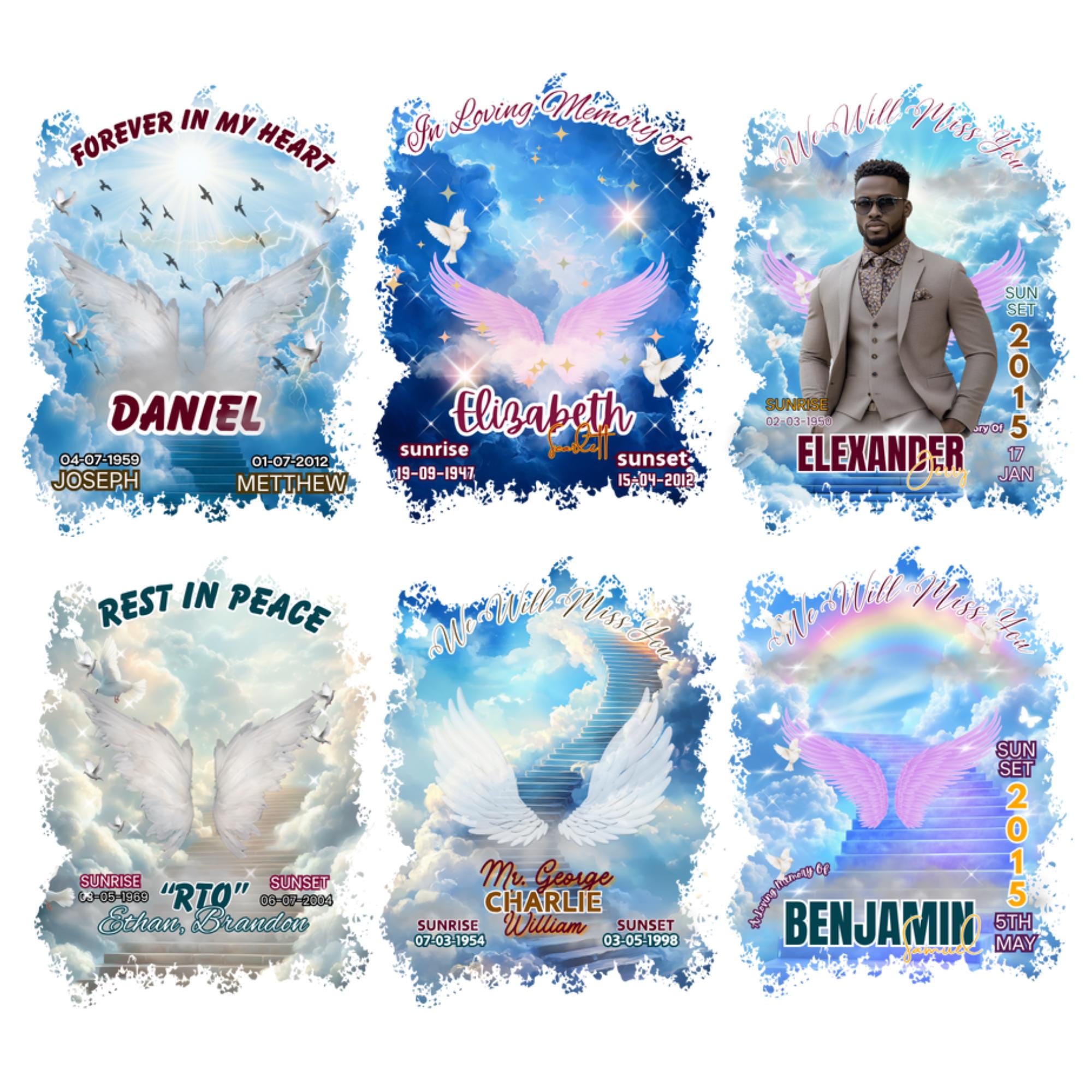 10 In Loving Memory T Shirt Canva Editable Templates, Memorial Canva Template, Rest In Peace Memorial, Forever In Our Heart Canva Template - Editable Memorial Canva Template