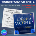 10 Worship Church Invite Invitation for Events, Worship Church Announcement Flyer, Worship Invite Card Flyer, Iteneraries, Outreach Template - Editable Memorial Canva Template