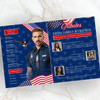 08 Pages Military Funeral Program Template, Bi-Fold Funeral Program, Obituary Celebration Of Life Program, Digital Download - Editable Memorial Canva Template