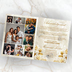 08 Pages White Funeral Program Template, Bi-Fold Funeral Program, Obituary Celebration Of Life Program, Digital Download - Editable Memorial Canva Template