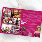 08 Pages Pink Funeral Program Template, Bi-Fold Funeral Program, Obituary Celebration Of Life Program, Digital Download - Editable Memorial Canva Template