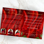 08 Pages Red Funeral Program Template, Bi-Fold Funeral Program, Obituary Celebration Of Life Program, Digital Download - Editable Memorial Canva Template