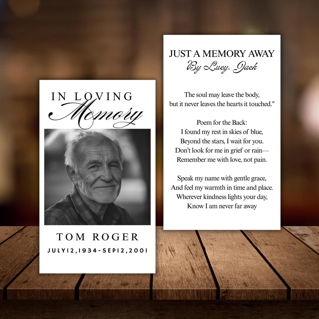 Funeral Prayer Card Canva Editable Template, In Loving Memory Template, Memorial Prayer Card, Printable Funeral Remembrance Card - Editable Memorial Canva Template