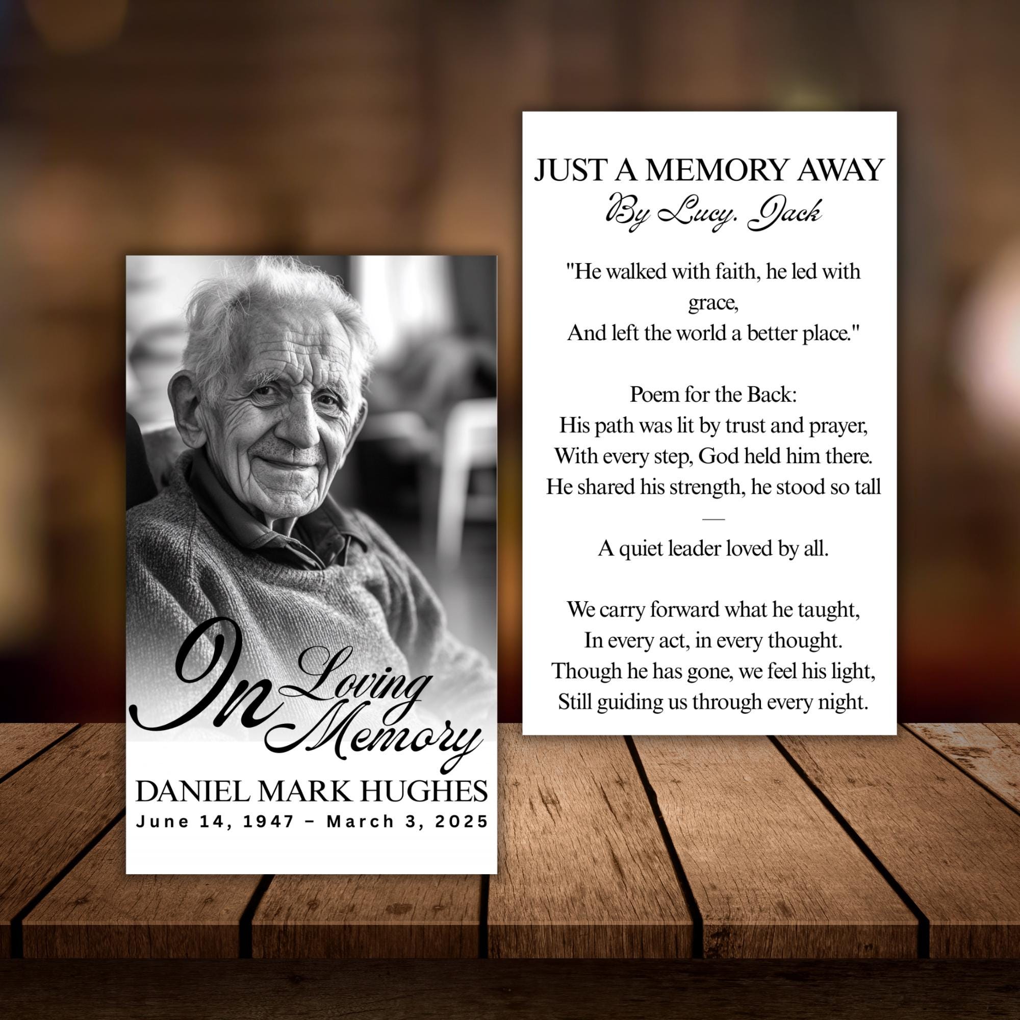 In Loving Memory Funeral Card Canva Editable Template, In Loving Memory Template, Memorial Prayer Card, Digital Download - Editable Memorial Canva Template