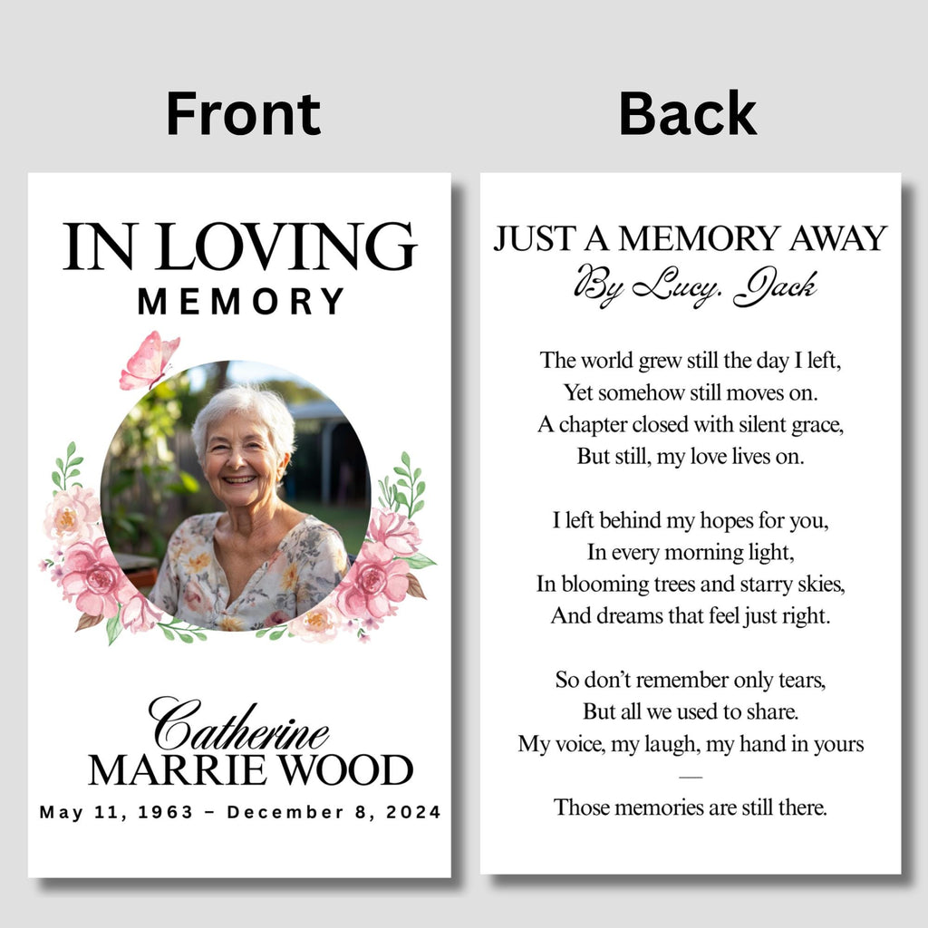 In Loving Memory Funeral Card Canva Editable Template, In Loving Memory Template, Memorial Prayer Card, Digital Download - Editable Memorial Canva Template