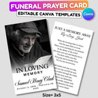 In Loving Memory Funeral Card Canva Editable Template, In Loving Memory Template, Memorial Prayer Card, Digital Download - Editable Memorial Canva Template