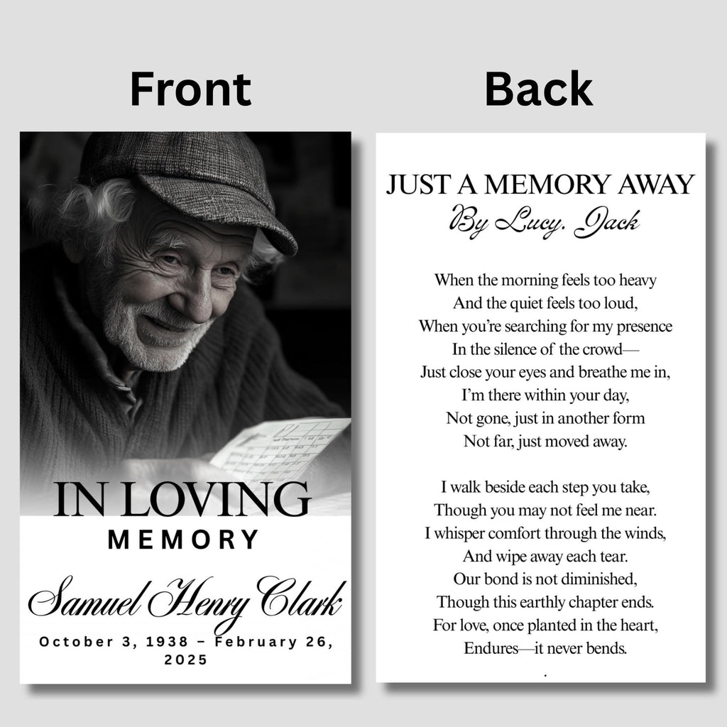 In Loving Memory Funeral Card Canva Editable Template, In Loving Memory Template, Memorial Prayer Card, Digital Download - Editable Memorial Canva Template