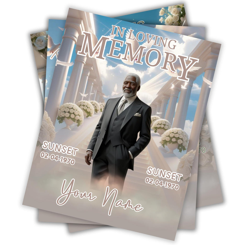 06 Pearl White In Loving Memory Canva Editable Templates, Memorial Canva Template, In Loving Memory Templates, Funeral & Celebration of Life - Editable Memorial Canva Template