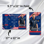Military Veteran Funeral Program Template, Tri-Fold Funeral Program, Obituary Celebration Of Life Program, Canva Template, Digital Download - Editable Memorial Canva Template