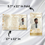 White Funeral Program Editable Template, Tri-Fold Funeral Program, Obituary Celebration Of Life Program, Canva Template, Digital Download - Editable Memorial Canva Template