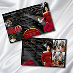 Red & Black Funeral Program Template, Tri-Fold(17x11) Funeral Program, Obituary Celebration Of Life Program, In Loving Memory Templates - Editable Memorial Canva Template