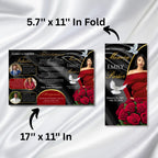 Red & Black Funeral Program Template, Tri-Fold(17x11) Funeral Program, Obituary Celebration Of Life Program, In Loving Memory Templates - Editable Memorial Canva Template