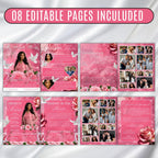 08 Pages Pink Roses Funeral Program Template, Bi-Fold Funeral Program, In Loving Memory, Obituary Celebration Of Life Program - Editable Memorial Canva Template