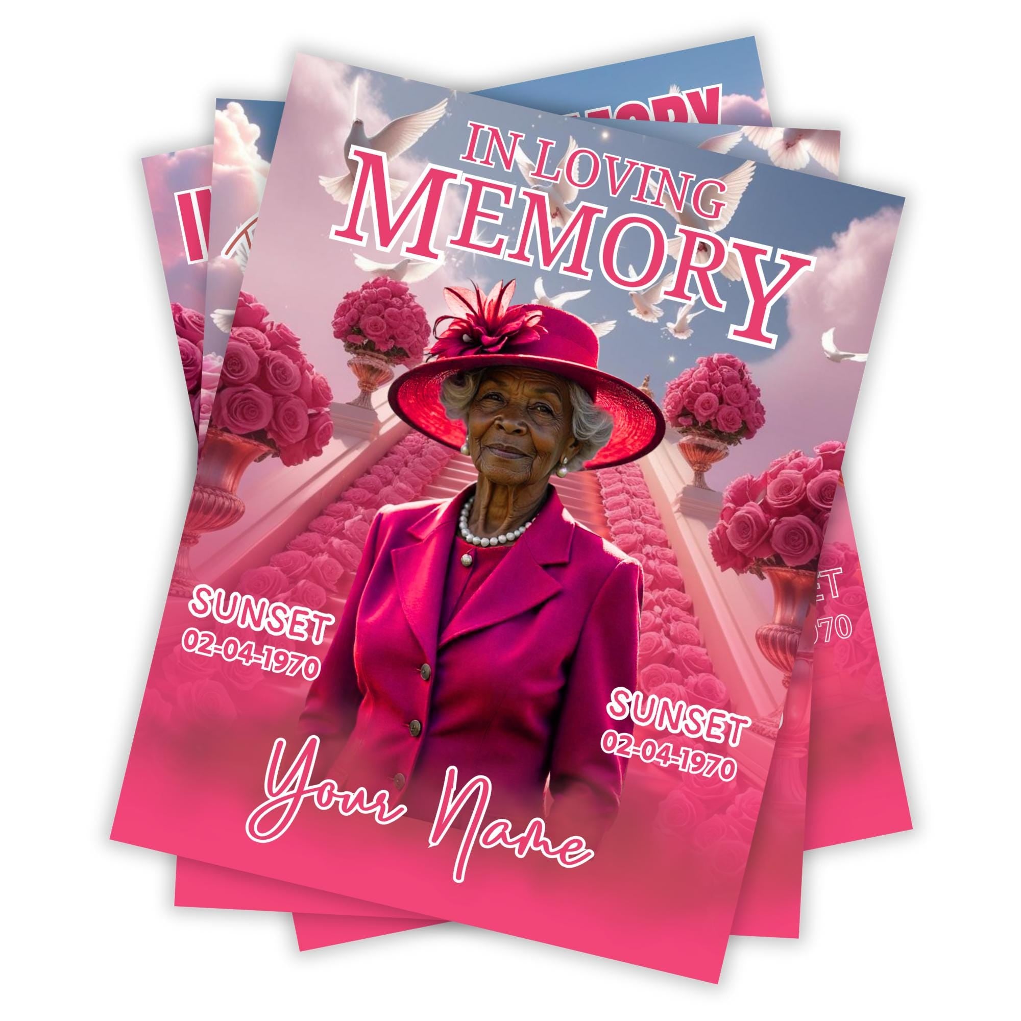 06 In Loving Memory Canva Editable Templates, Memorial Canva Template, In Loving Memory Templates, Funeral & Celebration of Life - Editable Memorial Canva Template
