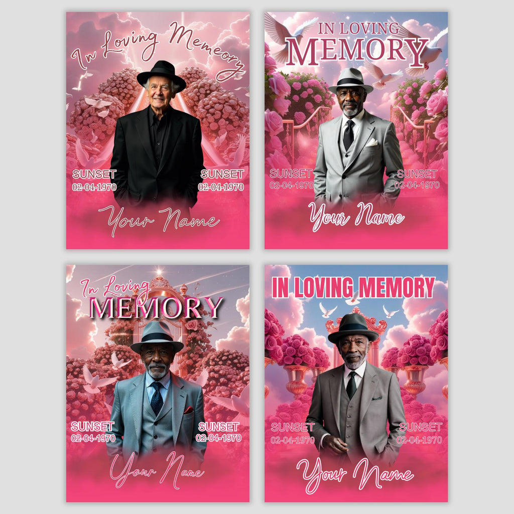 06 In Loving Memory Canva Editable Templates, Memorial Canva Template, In Loving Memory Templates, Funeral & Celebration of Life - Editable Memorial Canva Template