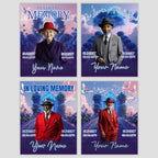06 Blue In Loving Memory Canva Editable Templates, Memorial Canva Template, In Loving Memory Templates, Funeral & Celebration of Life - Editable Memorial Canva Template