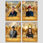 06 Golden In Loving Memory Canva Editable Templates, Memorial Canva Template, In Loving Memory Templates, Funeral & Celebration of Life - Editable Memorial Canva Template