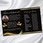 Black & Golden Pastor Anniversary Church Program, Editable Bifold 8.5x11” Design, Church Appreciation Program, Anniversary Faith Celebration - Editable Memorial Canva Template