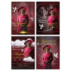 Memorial Red Funeral Announcement Flyer Canva Template, In Loving Memory Template, Funeral Memorial Template, Rest In Piece Template - Editable Memorial Canva Template