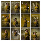 Memorial Yellow Funeral Announcement Flyer Canva Template, In Loving Memory Template, Funeral Memorial Template, Rest In Piece Template - Editable Memorial Canva Template