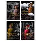 Memorial Black & Gold Funeral Announcement Flyer Canva Template, In Loving Memory Template, Funeral Memorial Template,Rest In Piece Template - Editable Memorial Canva Template
