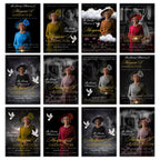 Memorial Black & Gold Funeral Announcement Flyer Canva Template, In Loving Memory Template, Funeral Memorial Template,Rest In Piece Template - Editable Memorial Canva Template