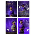 Memorial Blue Funeral Announcement Flyer Canva Template, In Loving Memory Template, Funeral Memorial Template, Rest In Piece Template - Editable Memorial Canva Template