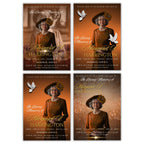 Memorial Golden Funeral Announcement Flyer Canva Template, In Loving Memory Template, Funeral Memorial Template, Rest In Piece Template - Editable Memorial Canva Template
