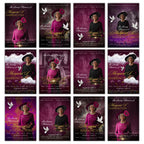 Memorial Purple Funeral Announcement Flyer Canva Template, In Loving Memory Template, Funeral Memorial Template, Rest In Piece Template - Editable Memorial Canva Template