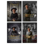Memorial Black & Gold Funeral Announcement Flyer Canva Template, In Loving Memory Template, Funeral Memorial Template,Rest In Piece Template - Editable Memorial Canva Template