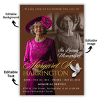 Memorial Funeral Announcement Flyer Canva Template, In Loving Memory Template, Funeral Memorial Template,Rest In Piece Template - Editable Memorial Canva Template