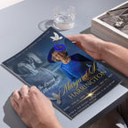 4 Pages Memorial Blue Funeral Announcement Flyer Canva Template, In Loving Memory Template, Funeral Memorial Template,Rest In Piece Template - Editable Memorial Canva Template