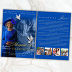 4 Pages Memorial Blue Funeral Announcement Flyer Canva Template, In Loving Memory Template, Funeral Memorial Template,Rest In Piece Template - Editable Memorial Canva Template