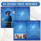 4 Pages In loving Memory Funeral Program Template, Memorial Funeral Announcement Flyer , Funeral Memorial Template,Rest In Piece Template - Editable Memorial Canva Template
