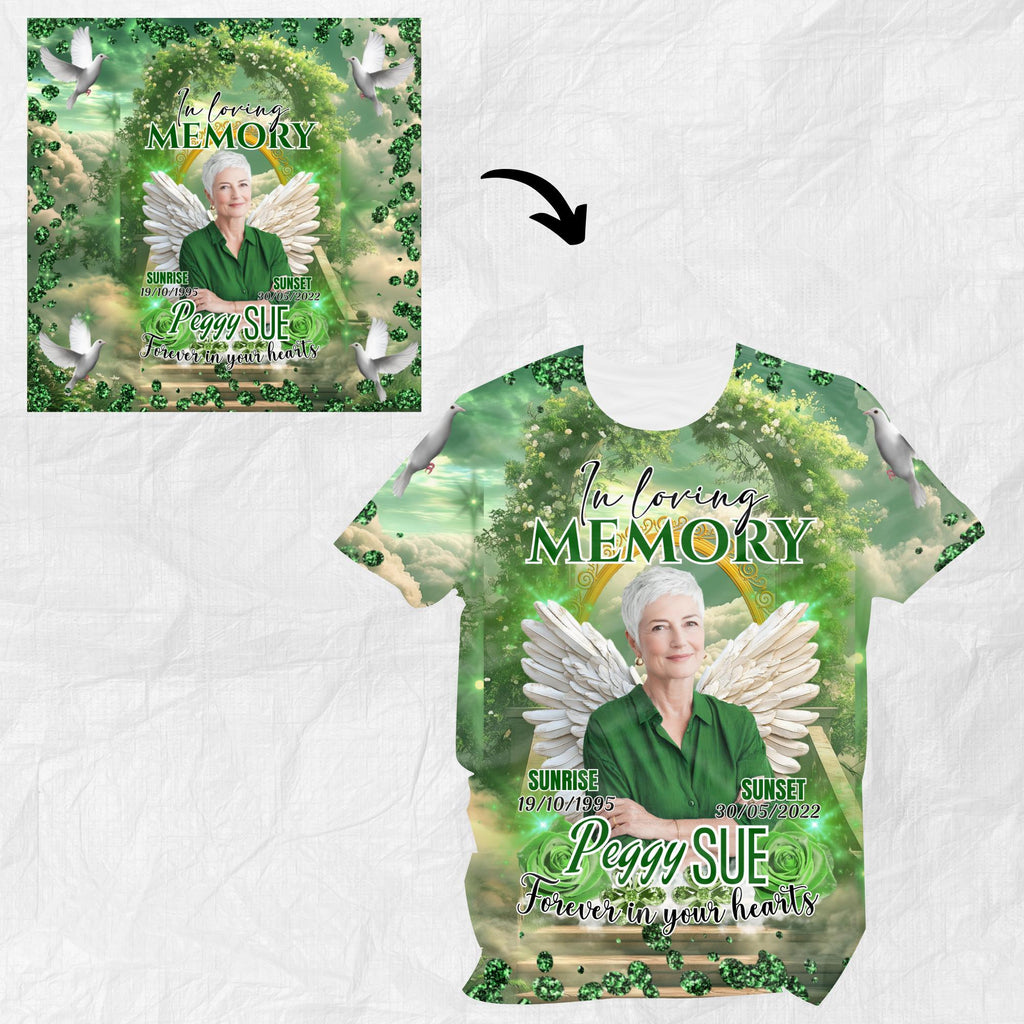 10 Rest In Heaven T Shirt Canva Editable Templates, In Loving Memory Templates, Memorial Canva Template, Funeral & Celebration of Life - Editable Memorial Canva Template