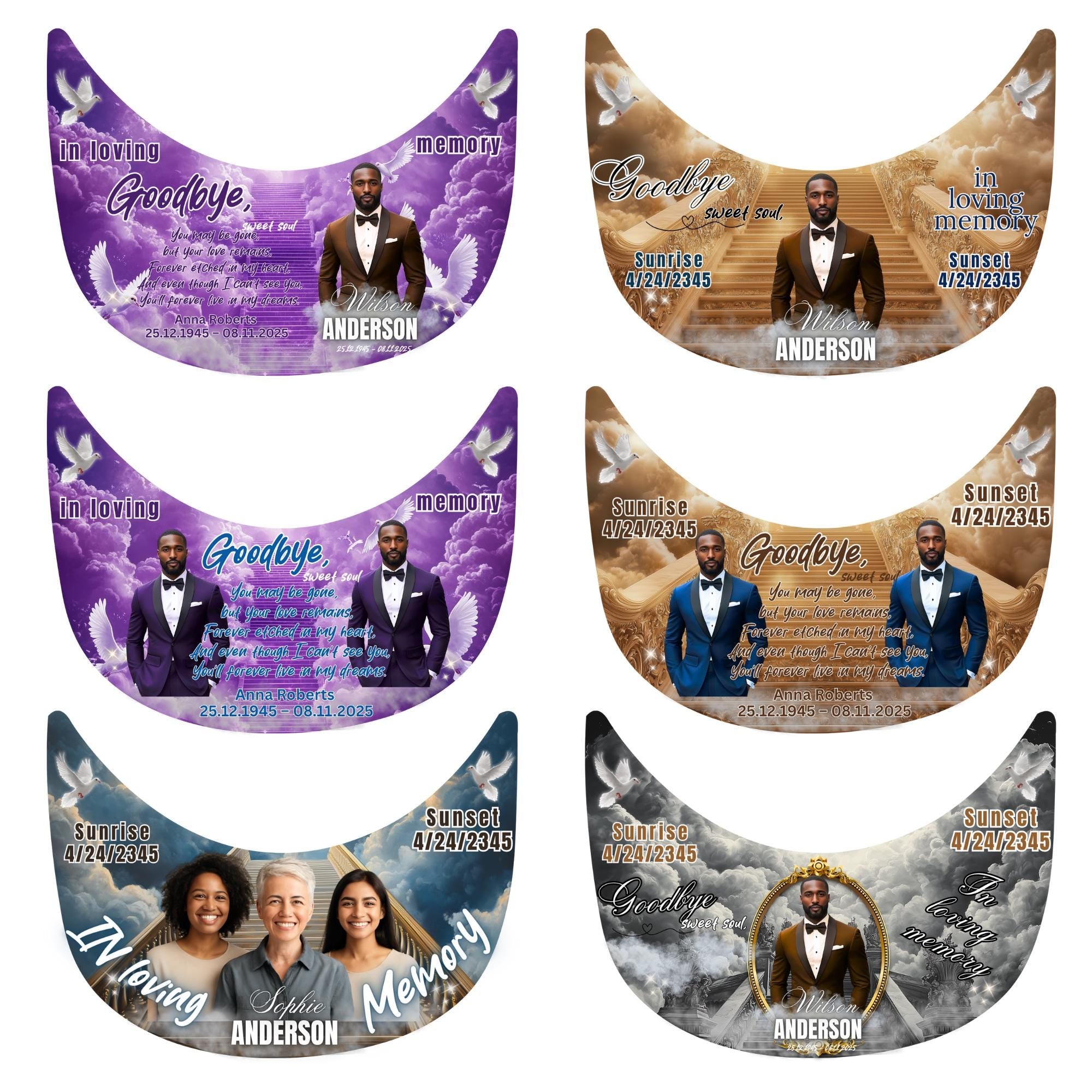 25 Editable Memorial Hat Brim Template, in loving memory Hat Brim Template, memorial Canva template, Remembrance Favor, Digital Download - Editable Memorial Canva Template