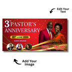 Pastoral Anniversary Banner Template, Church Event Banner, Church Appreciation Program, Anniversary & Faith Celebration, Digital Download - Editable Memorial Canva Template