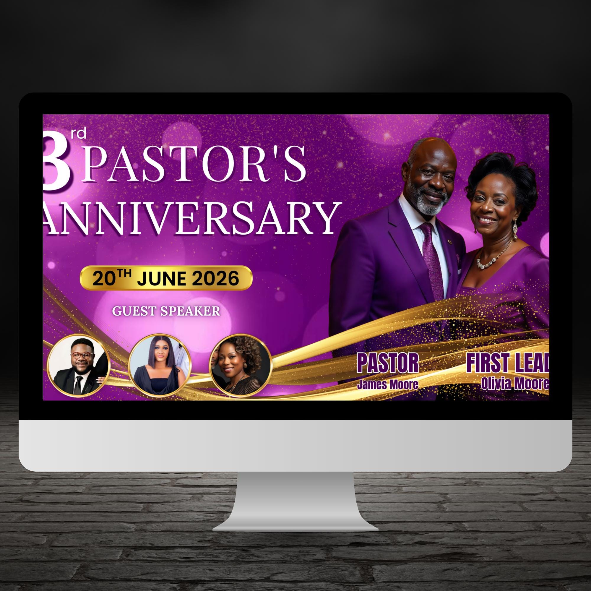 10 Pastoral Anniversary Banner Template, Church Event Banner, Church Appreciation Program, Anniversary & Faith Celebration, Digital Download - Editable Memorial Canva Template