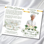 8 Pages Funeral Program Editable Template, Bi-Fold Funeral Program, Obituary Celebration Of Life Program, In Loving Memory, Digital Download - Editable Memorial Canva Template