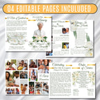 8 Pages Funeral Program Editable Template, Bi-Fold Funeral Program, Obituary Celebration Of Life Program, In Loving Memory, Digital Download - Editable Memorial Canva Template
