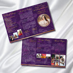 Purple & Gold Funeral Program Template, Tri-Fold(17x11) Funeral Program, Obituary Celebration Of Life Program, In Loving Memory Templates - Editable Memorial Canva Template
