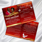 04 Pages Church Anniversary Program Template, Editable Bifold 8.5x11” Design, Church Appreciation Program, Anniversary & Faith Celebration - Editable Memorial Canva Template