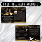 04 Pages Church Anniversary Program Template, Editable Bifold 8.5x11” Design, Church Appreciation Program, Anniversary & Faith Celebration - Editable Memorial Canva Template